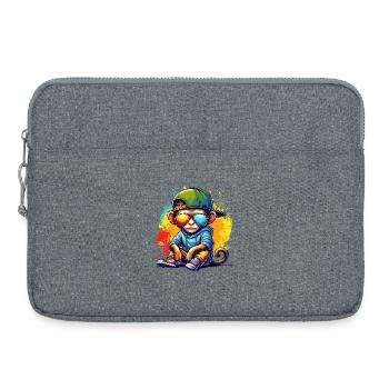Cool Hip Hop Monkey with Sunglasses Graffiti Style - Laptop bag 15" - heather grey - Front