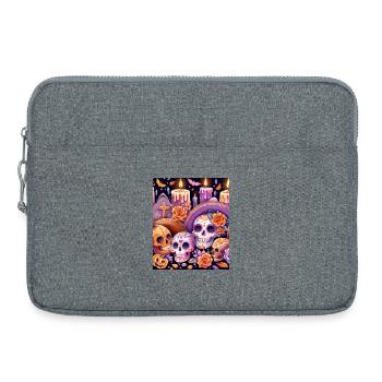 Festive Dia de los Muertos, Day Of The Dead - Laptop bag 15" - heather grey - Front