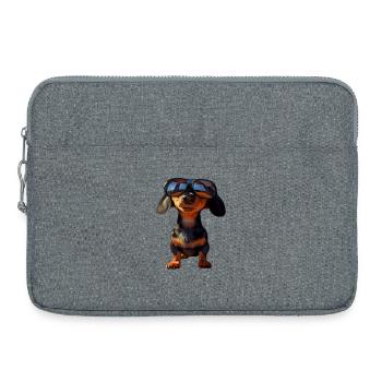 Dackel Dachshund Zwergdackel Dackelclub Teckel - Laptoptasche 15" - Grau meliert - Vorne