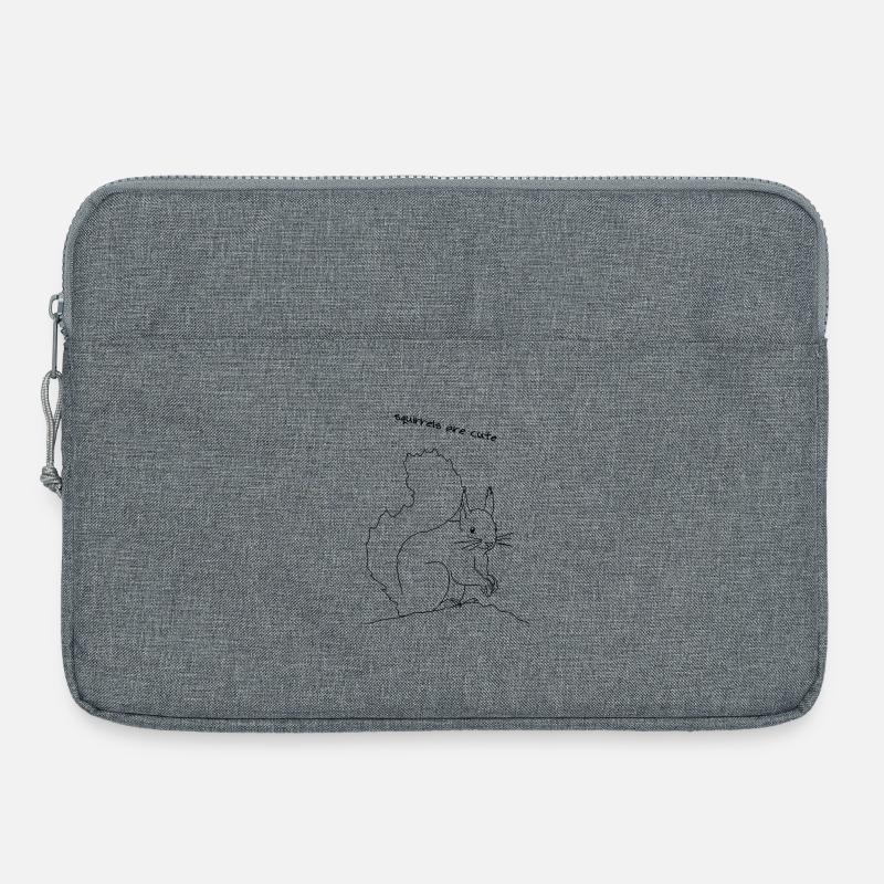 Écureuil mignon, lineart - Sacoche pour ordinateur portable 15 pouces - gris chiné