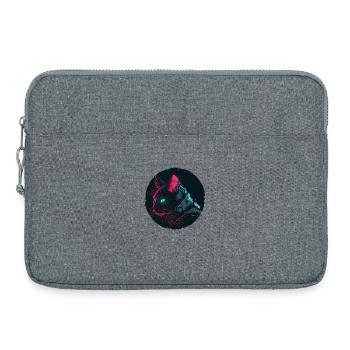 Chat dans le style Steampunk - Sacoche pour ordinateur portable 15 pouces - gris chiné - Devant