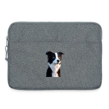 border collie chien amoureux chiot mignons collies - Sacoche pour ordinateur portable 15 pouces - gris chiné - Devant