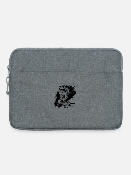 Eishockeyspieler Graffiti - Laptoptasche 15" - Grau meliert