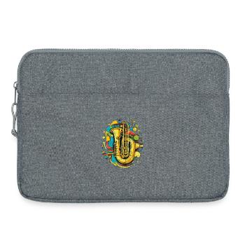 Tuba Cartoon Look - Laptop bag 15" - heather grey - Front