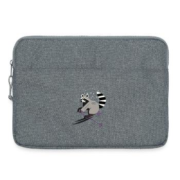 Cute Skier Raccoon–Fun and Dynamic - Laptop bag 15" - heather grey - Front