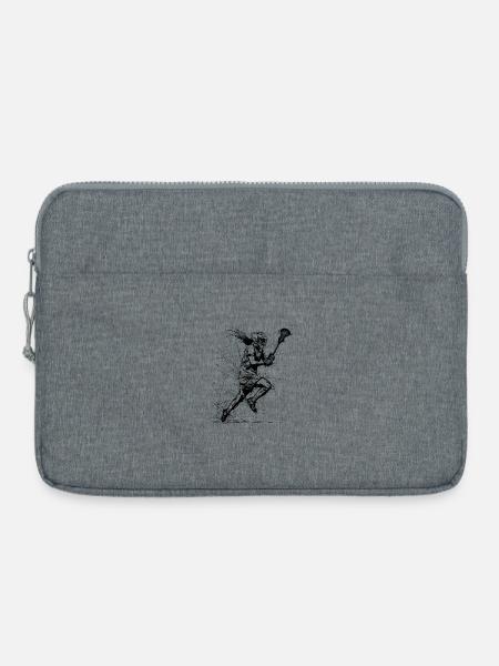 Lacrosse Mädchen Zeichnung - Laptoptasche 15" - Grau meliert