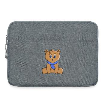 Ours en peluche portant une écharpe bleue - Sacoche pour ordinateur portable 15 pouces - gris chiné - Devant