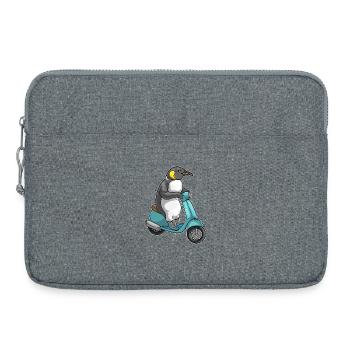 Penguin Scooter - Laptop bag 15" - heather grey - Front