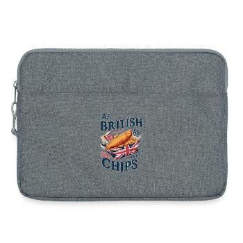 British Pride Fish and Chips Union Jack Design - Laptop bag 15" - heather grey - Front