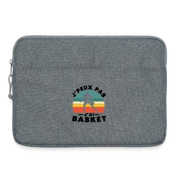 Je peux pas j ai Basket Humour cadeau - Sacoche pour ordinateur portable 15 pouces - gris chiné - Devant