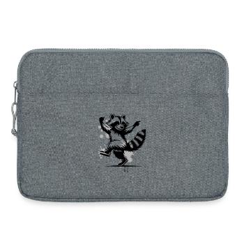 Dancing raccoon in stencil style - Laptop bag 15" - heather grey - Front