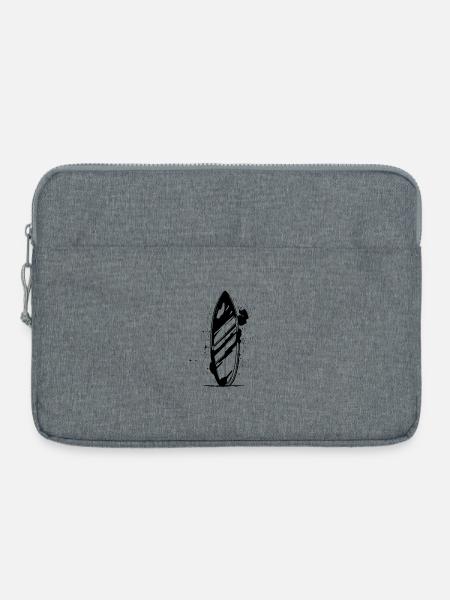 Surfbrett Zeichnung - Laptoptasche 15" - Grau meliert