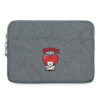 Ambiance de la Saint-Valentin pour les amoureux le jour de la Saint-Valentin - Sacoche pour ordinateur portable 15 pouces - gris chiné - Devant