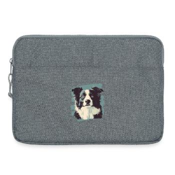 Border Collie - Sacoche pour ordinateur portable 15 pouces - gris chiné - Devant