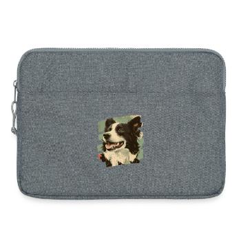 Border Collie - Sacoche pour ordinateur portable 15 pouces - gris chiné - Devant