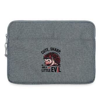 Mignon, vif et un petit hérisson maléfique - Sacoche pour ordinateur portable 15 pouces - gris chiné - Devant