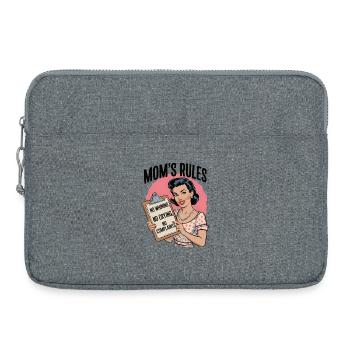Chemise Mom’s Rules | Design rétro amusant - Sacoche pour ordinateur portable 15 pouces - gris chiné - Devant
