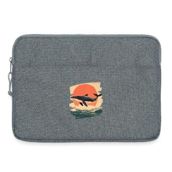 Baleine Rétro - Sacoche pour ordinateur portable 15 pouces - gris chiné - Devant