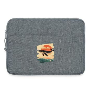 Baleine Rétro - Sacoche pour ordinateur portable 15 pouces - gris chiné - Devant