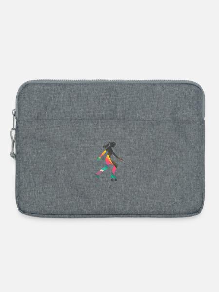 Rollschuhfahrendes Mädchen - Laptoptasche 15" - Grau meliert
