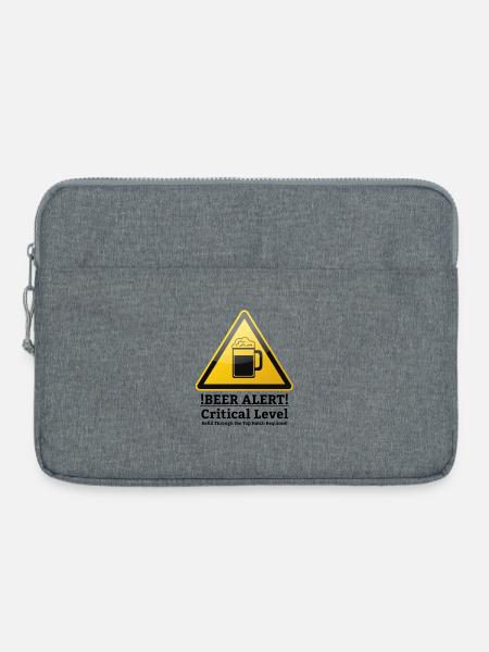 Bier Alarm! Warnzeichen englisch - Laptoptasche 15" - Grau meliert