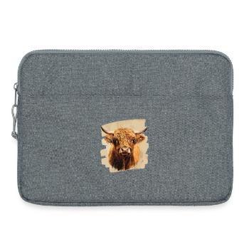 Bovins écossais des Highlands - Sacoche pour ordinateur portable 15 pouces - gris chiné - Devant