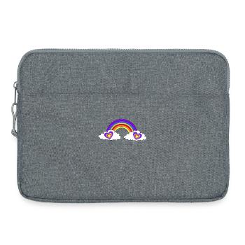 LGBT Regenbogen Herz Herzen - Laptoptasche 15" - Grau meliert - Vorne