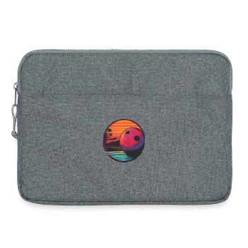 Retrowave Bowling Ball - Laptop bag 15" - heather grey - Front