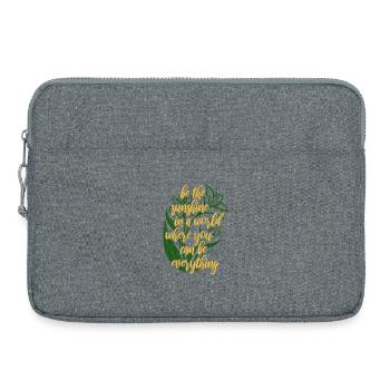 Blumen - Frühling - Be the sunshine - Spruch - Laptoptasche 15" - Grau meliert - Vorne
