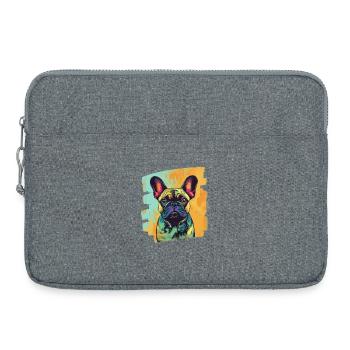 Frenchie French Bulldog - Laptop bag 15" - heather grey - Front