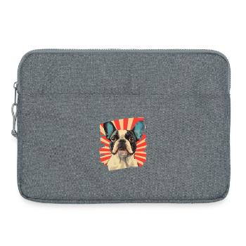 Frenchie French Bulldog - Laptop bag 15" - heather grey - Front