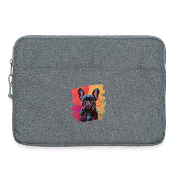 Frenchie French Bulldog - Laptop bag 15" - heather grey - Front