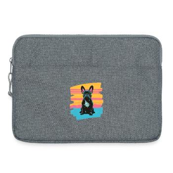 Frenchie Französische Bulldogge - Laptoptasche 15" - Grau meliert - Vorne