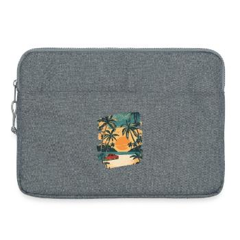 Coucher de soleil sur les palmiers d’été - Sacoche pour ordinateur portable 15 pouces - gris chiné - Devant
