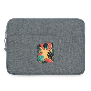 Sommer Wassermelone und Palmen - Laptoptasche 15" - Grau meliert - Vorne