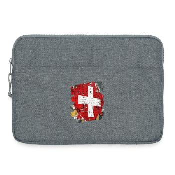Schweizer Flagge Schweiz - Laptoptasche 15" - Grau meliert - Vorne