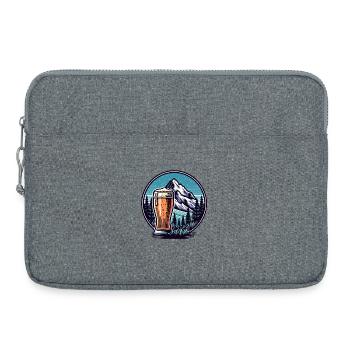 Bergblick mit Bierglas - Laptoptasche 15" - Grau meliert - Vorne