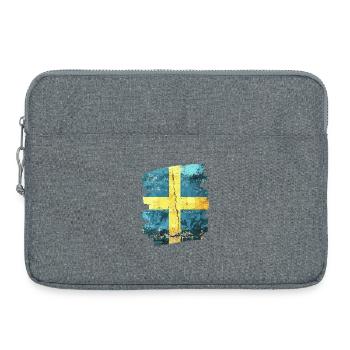 Drapeau suédois Suède - Sacoche pour ordinateur portable 15 pouces - gris chiné - Devant