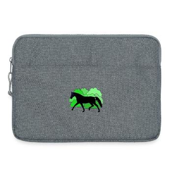 Horse Horse Black - Laptop bag 15" - heather grey - Front