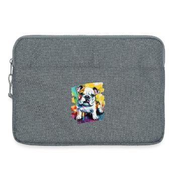 Bulldog Fighting Dog - Laptop bag 15" - heather grey - Front