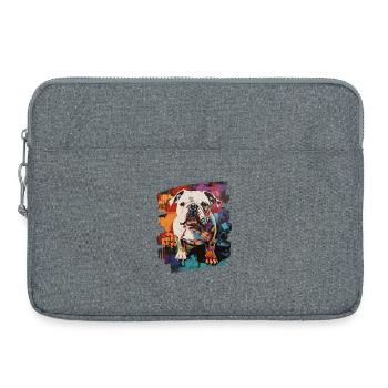 Bulldog Fighting Dog - Laptop bag 15" - heather grey - Front