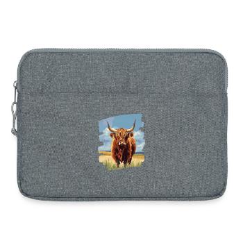 Bovins écossais des Highlands - Sacoche pour ordinateur portable 15 pouces - gris chiné - Devant