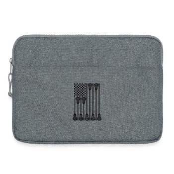 Lacrosse USA Flagge - Laptoptasche 15" - Grau meliert - Vorne