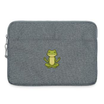 Süßer Frosch Yoga Meditation Entspannung Cartoon - Laptoptasche 15" - Grau meliert - Vorne