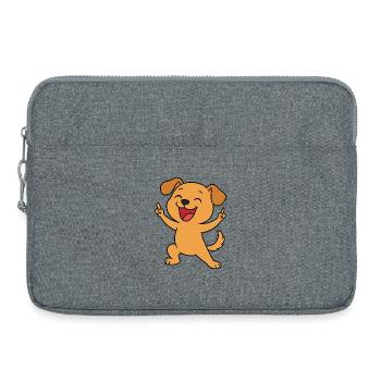 Party-Welpe - Laptoptasche 15" - Grau meliert - Vorne