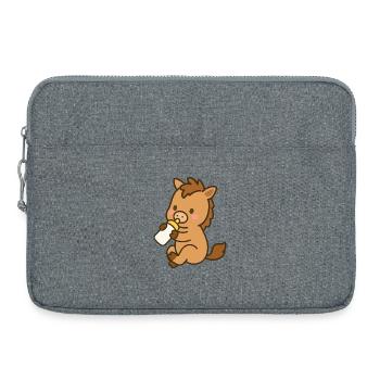 Piquets avec bouteille de lait - Sacoche pour ordinateur portable 15 pouces - gris chiné - Devant