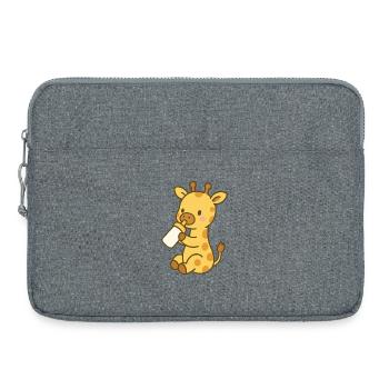 Amour girafe avec bouteille - Sacoche pour ordinateur portable 15 pouces - gris chiné - Devant