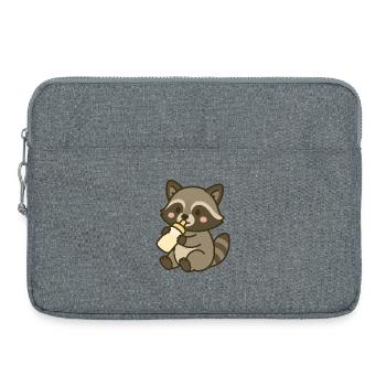 Bottle time with raccoons - Laptop bag 15" - heather grey - Front