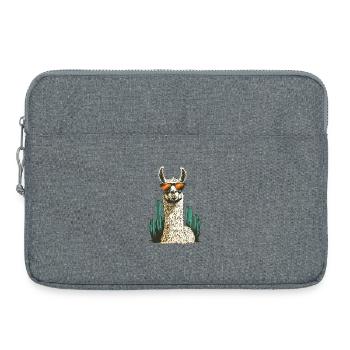 Lustiges Lama Alpaka Llama Tier Geschenk - Laptoptasche 15" - Grau meliert - Vorne