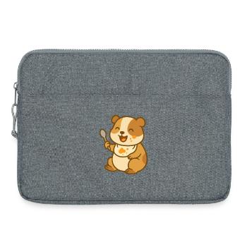 Funny guinea pig baby feeding - Laptop bag 15" - heather grey - Front